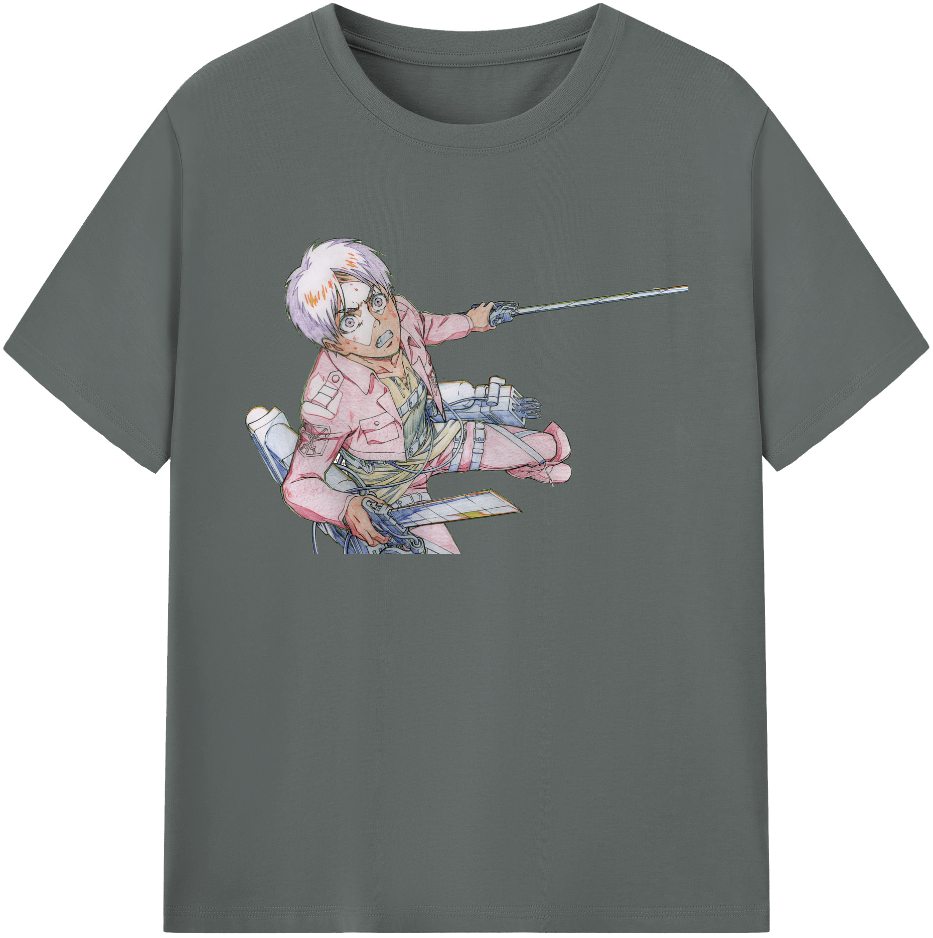 （画像用） 進撃の巨人 エレン･イェーガー Attack on Titan Eren Jäger 綿100％ メンズ半袖Tシャツ｜肌触りやわらか＆通気性